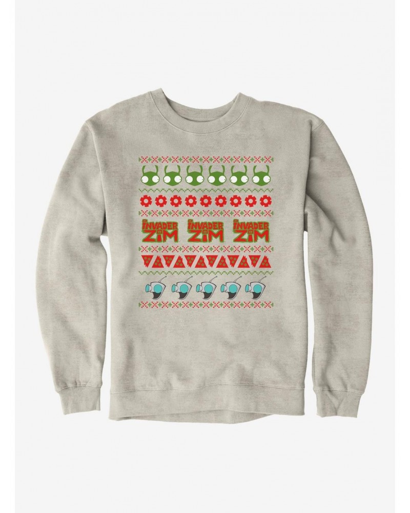 Invader Zim Ugly Christmas Pattern Sweatshirt $11.81 Sweatshirts