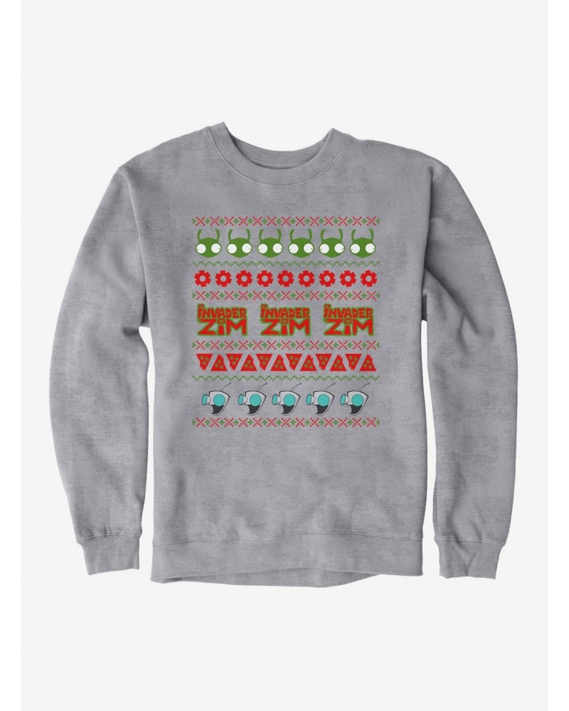 Invader Zim Ugly Christmas Pattern Sweatshirt $11.81 Sweatshirts