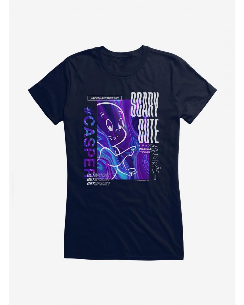 Casper The Friendly Ghost Virtual Raver Scary Cute Girls T-Shirt $11.70 T-Shirts