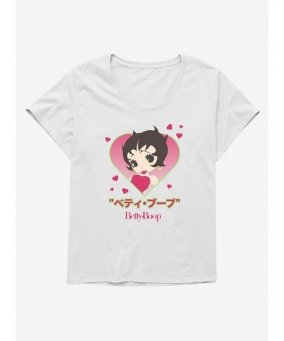 Betty Boop Anime Heart Portrait Girls T-Shirt Plus Size $11.48 T-Shirts