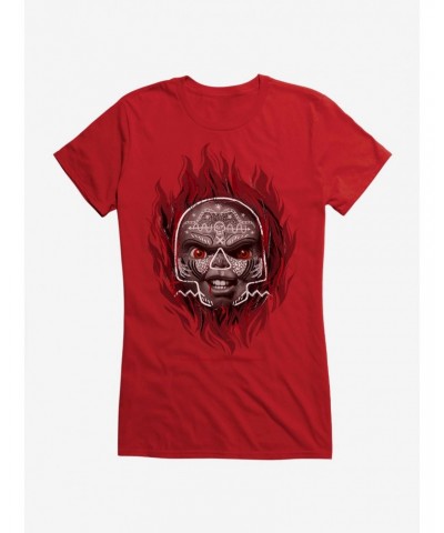 Chucky Face Flame Girls T-Shirt $12.20 T-Shirts