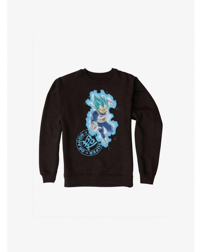 Dragon Ball Super Super Saiyan Blue Vegeta Sweatshirt $13.65 Sweatshirts