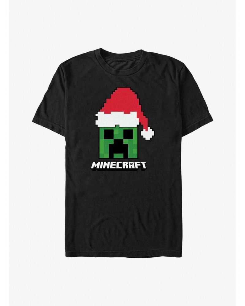Minecraft Creeper Santa Hat T-Shirt $8.99 T-Shirts