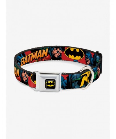 DC Comics Justice League Batman Robin In Action Text Seatbelt Buckle Pet Collar $8.72 Pet Collars