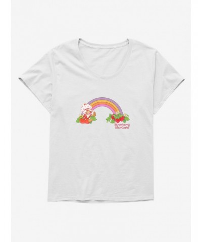 Strawberry Shortcake Strawberry Retro Rainbow Girls T-Shirt Plus Size $11.72 T-Shirts