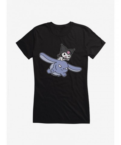 Kuromi Flying Baku Girls T-Shirt $6.57 T-Shirts