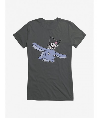 Kuromi Flying Baku Girls T-Shirt $6.57 T-Shirts