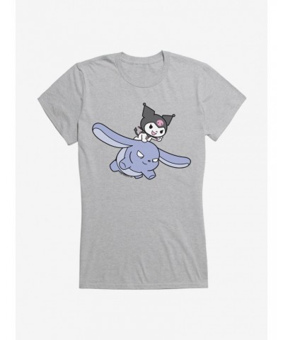 Kuromi Flying Baku Girls T-Shirt $6.57 T-Shirts