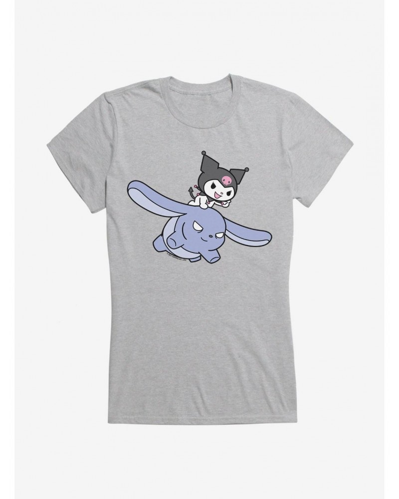 Kuromi Flying Baku Girls T-Shirt $6.57 T-Shirts