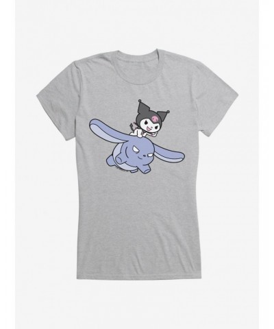 Kuromi Flying Baku Girls T-Shirt $6.57 T-Shirts