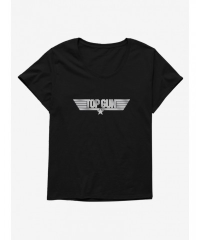 Top Gun Metal Logo Girls T-Shirt Plus Size $9.81 T-Shirts