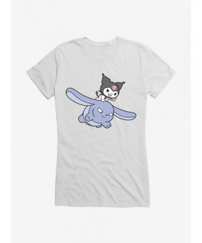 Kuromi Flying Baku Girls T-Shirt $6.57 T-Shirts