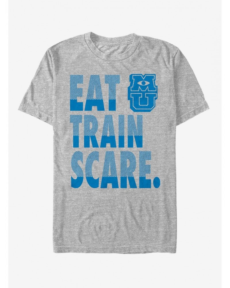 Disney Pixar Monsters Inc Eat Train Scare Motto T-Shirt $9.56 T-Shirts