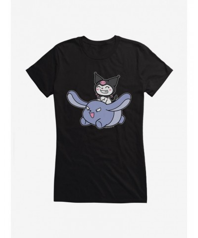 Kuromi Happy Baku Flying Girls T-Shirt $8.37 T-Shirts