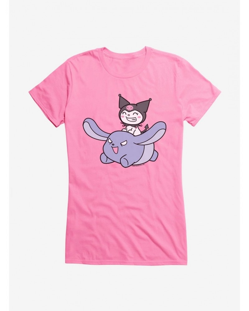 Kuromi Happy Baku Flying Girls T-Shirt $8.37 T-Shirts