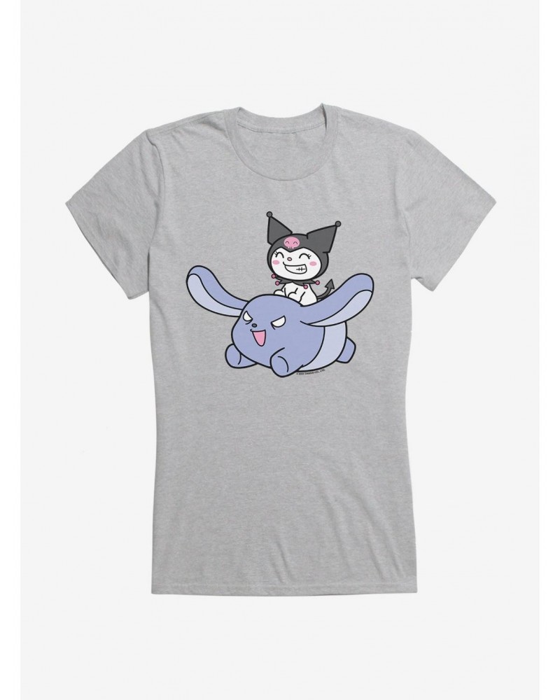 Kuromi Happy Baku Flying Girls T-Shirt $8.37 T-Shirts