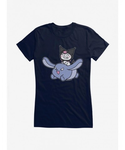 Kuromi Happy Baku Flying Girls T-Shirt $8.37 T-Shirts