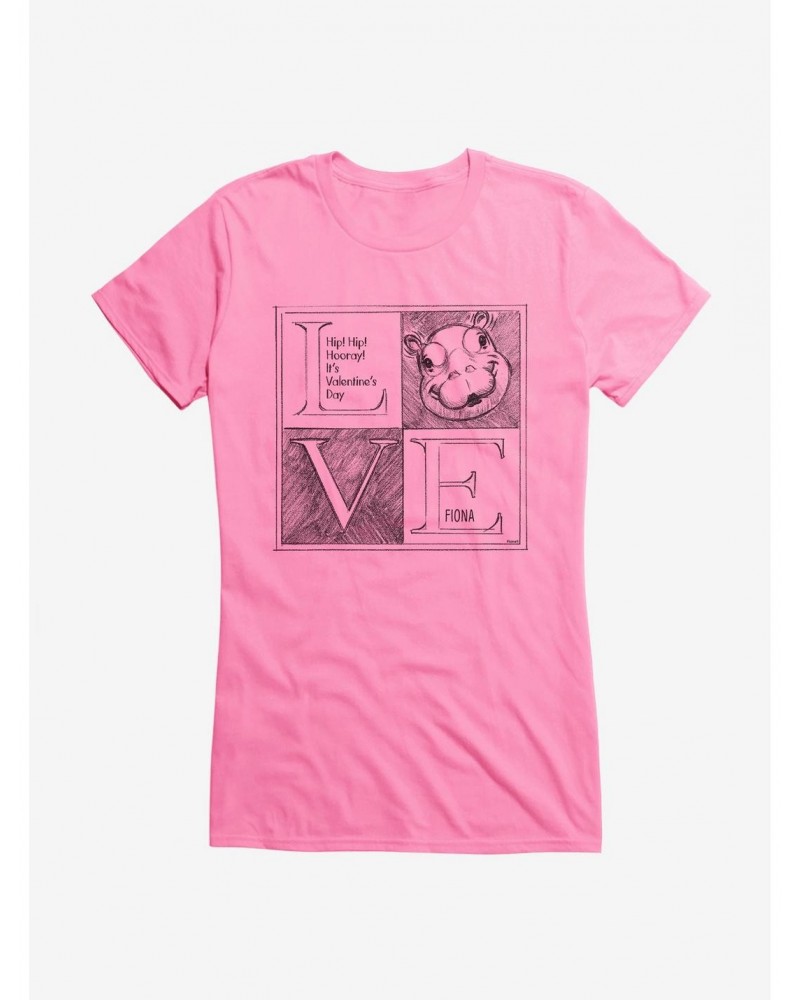 Fiona The Hippo Valentine'S Day Hippo Sketch Girls T-Shirt $7.37 T-Shirts