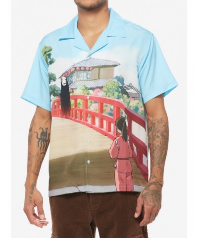 Studio Ghibli Spirited Away Bathhouse Bridge Woven Button-Up $14.37 Button-Up