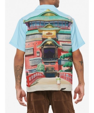 Studio Ghibli Spirited Away Bathhouse Bridge Woven Button-Up $14.37 Button-Up