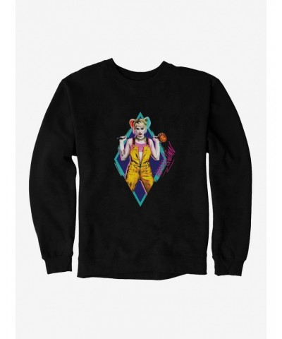 DC Comics Birds Of Prey Harley Quinn Neon Diamond Sweatshirt $9.45 Sweatshirts