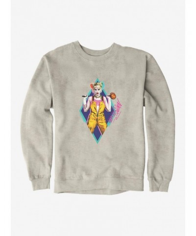 DC Comics Birds Of Prey Harley Quinn Neon Diamond Sweatshirt $9.45 Sweatshirts