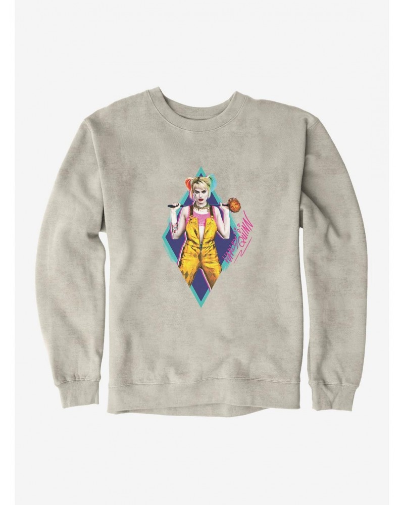 DC Comics Birds Of Prey Harley Quinn Neon Diamond Sweatshirt $9.45 Sweatshirts