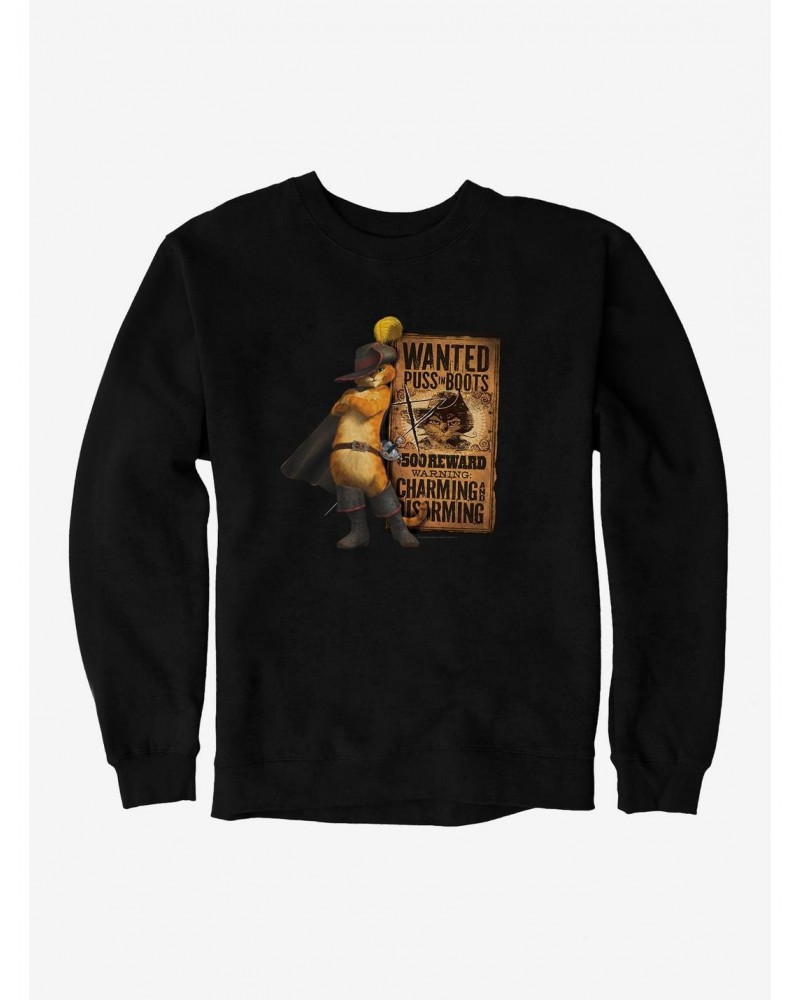 Puss In Boots Wanted Poster Sweatshirt $9.45 Sweatshirts