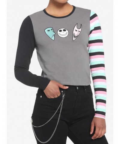 The Nightmare Before Christmas Oogie's Boys Contrast Girls Skimmer Long-Sleeve T-Shirt $15.45 T-Shirts