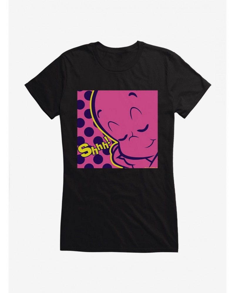 Casper The Friendly Ghost Pop Comic Art Shhh Girls T-Shirt $7.97 T-Shirts