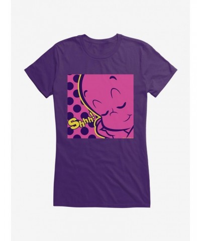 Casper The Friendly Ghost Pop Comic Art Shhh Girls T-Shirt $7.97 T-Shirts