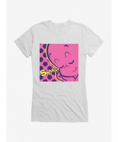 Casper The Friendly Ghost Pop Comic Art Shhh Girls T-Shirt $7.97 T-Shirts