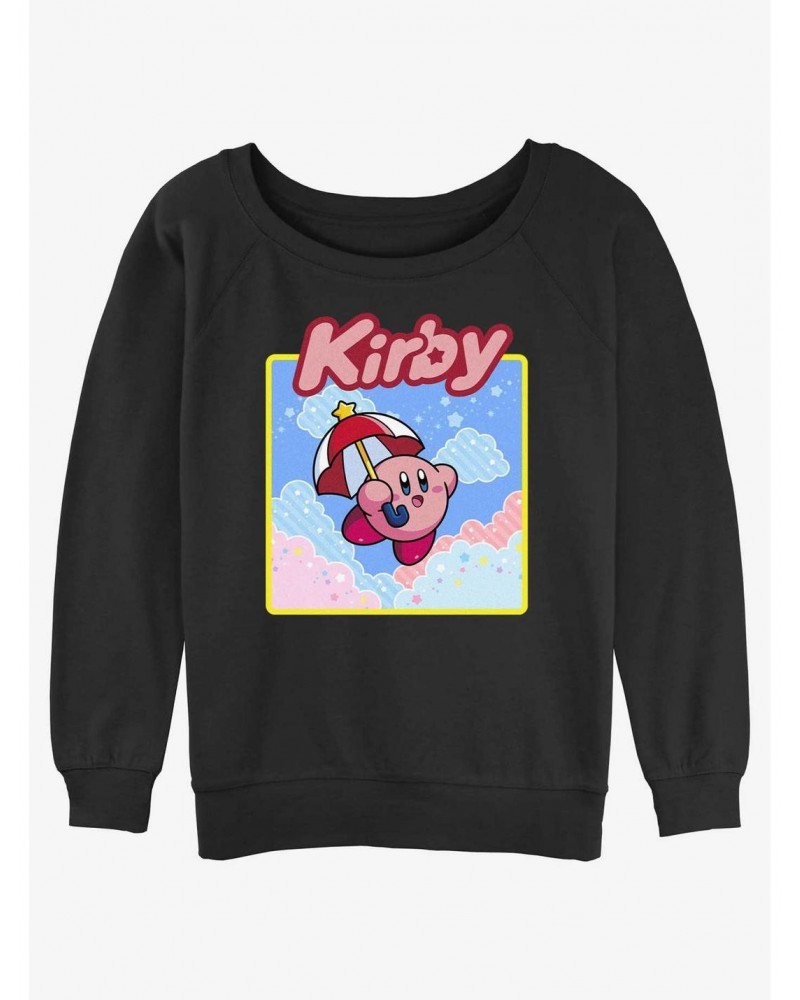 Kirby Starry Parasol Slouchy Sweatshirt $12.99 Sweatshirts