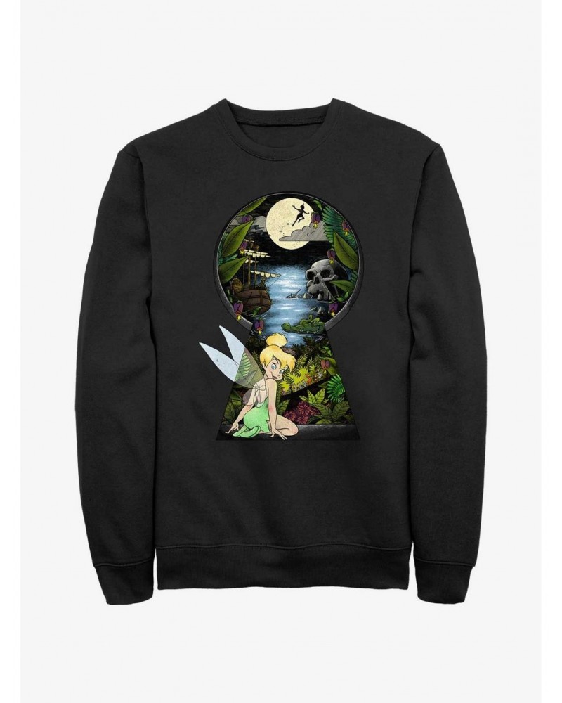 Disney Tinker Bell Keyhole To Neverland Sweatshirt $10.92 Sweatshirts