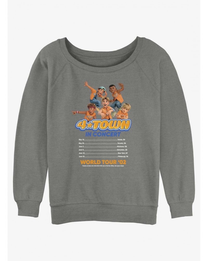 Disney Pixar Turning Red 4 Town Concert Listing Girls Slouchy Sweatshirt $12.69 Sweatshirts