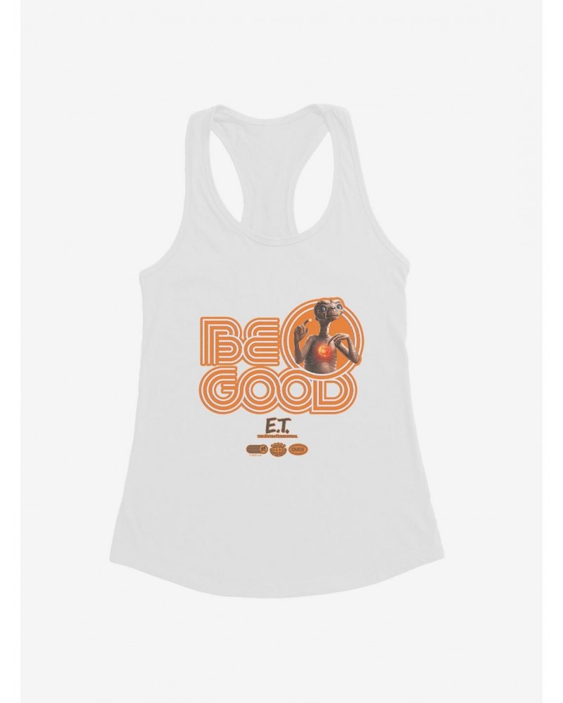 E.T. 40th Anniversary Be Good Bold Striped Font Orange Girls Tank $7.47 Tanks