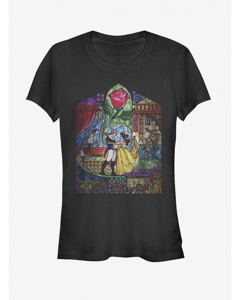 Disney Beauty And The Beast Stained Glass Girls T-Shirt $7.37 T-Shirts
