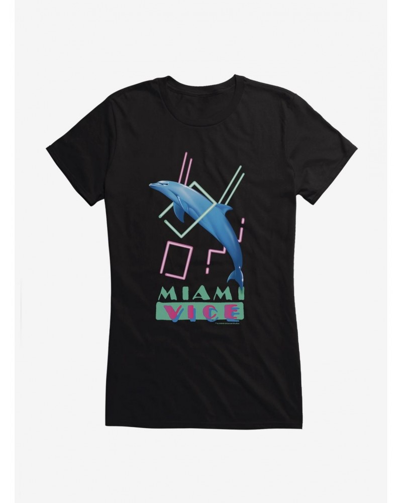 Miami Vice Dolphin Jump Girls T-Shirt $7.37 T-Shirts