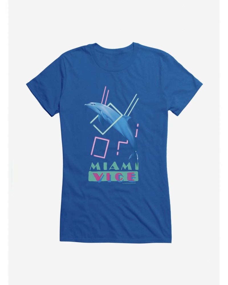 Miami Vice Dolphin Jump Girls T-Shirt $7.37 T-Shirts