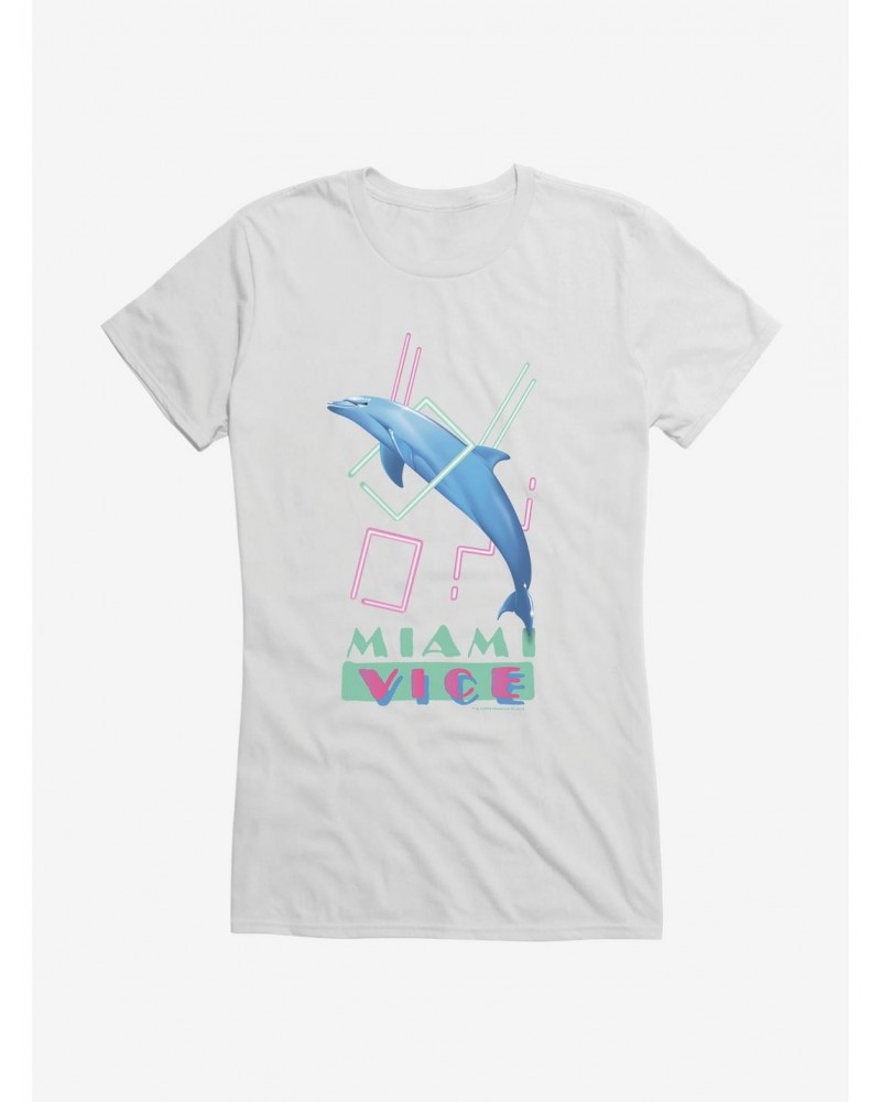 Miami Vice Dolphin Jump Girls T-Shirt $7.37 T-Shirts