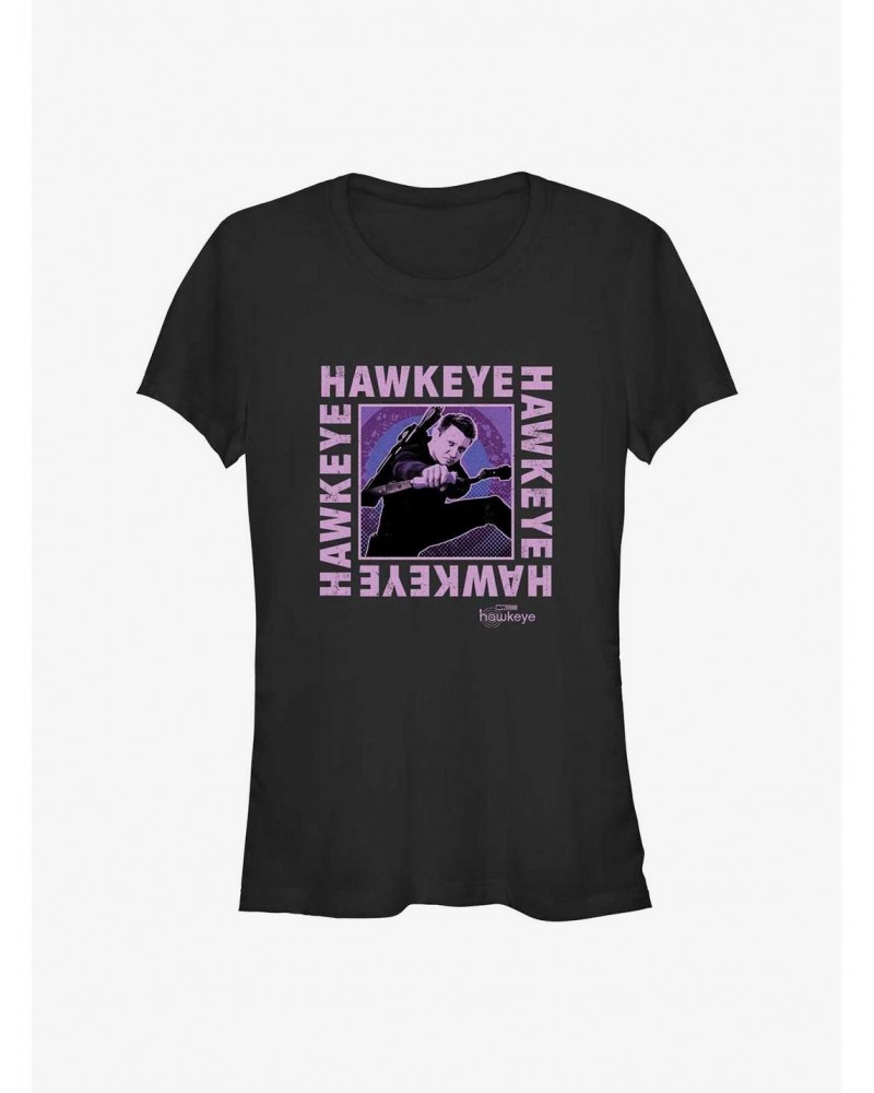 Marvel Hawkeye Text Box Girls T-Shirt $8.37 T-Shirts