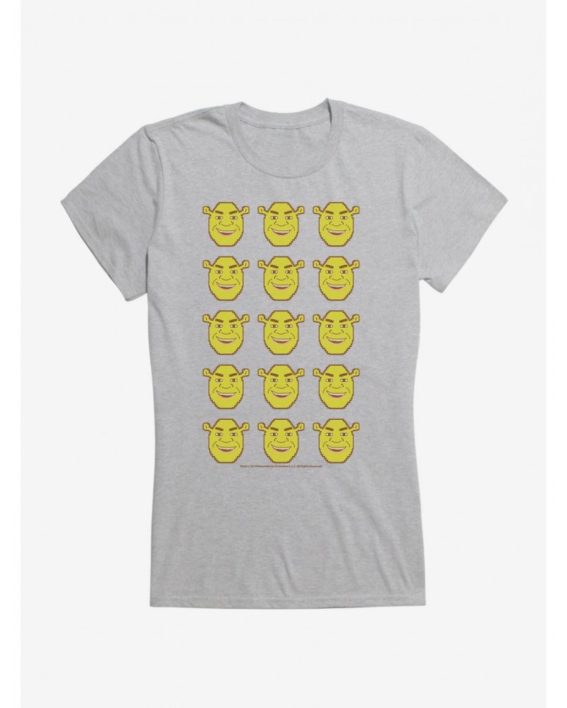 Shrek Happy Shrek Faces Girls T-Shirt $7.77 T-Shirts