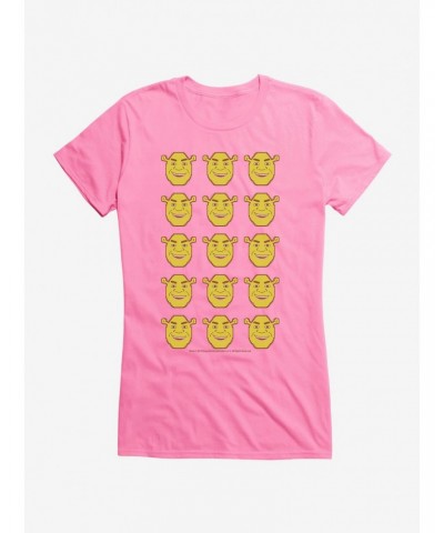 Shrek Happy Shrek Faces Girls T-Shirt $7.77 T-Shirts