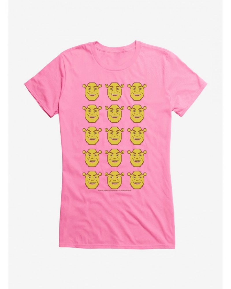 Shrek Happy Shrek Faces Girls T-Shirt $7.77 T-Shirts