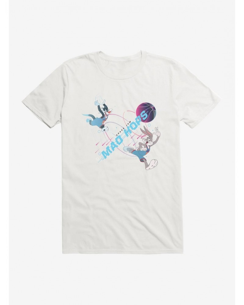 Space Jam: A New Legacy Bugs Bunny And Sylvester Cat Mad Hops T-Shirt $8.60 T-Shirts