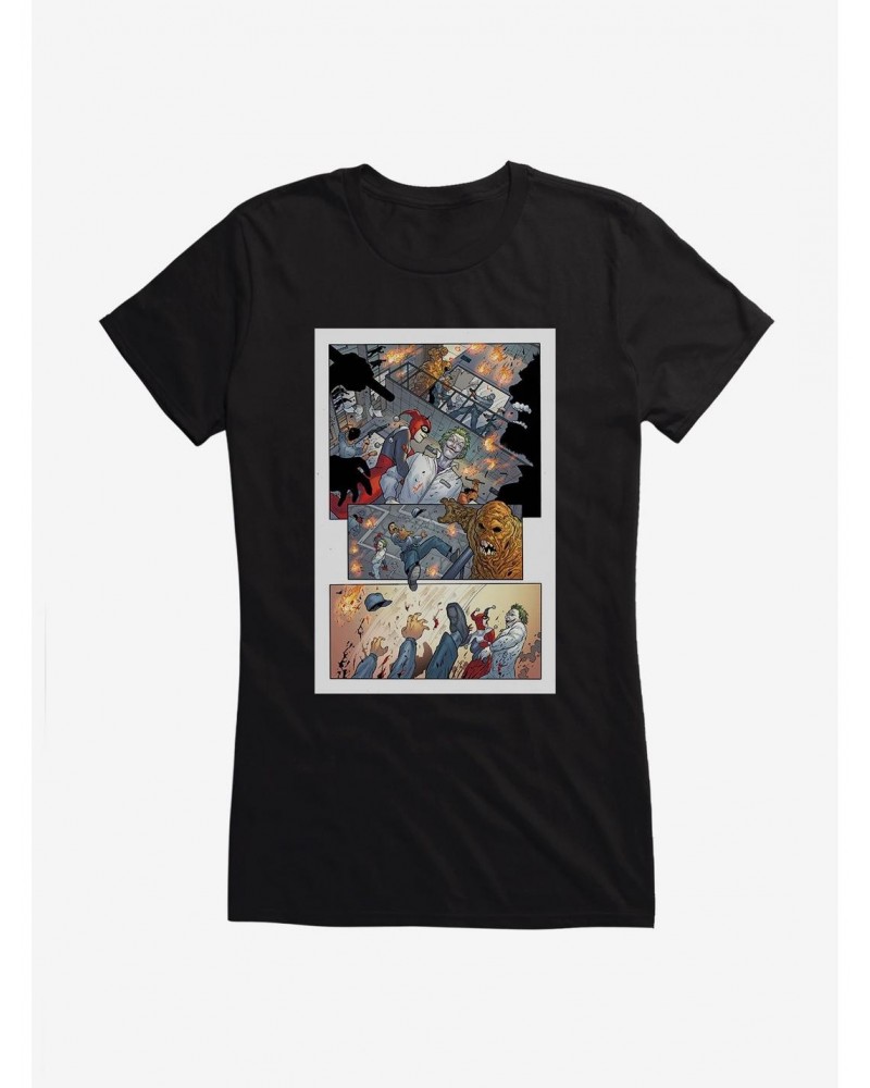 DC Comics Batman Harley Quinn Take Over Comic Strip Girls T-Shirt $8.37 T-Shirts