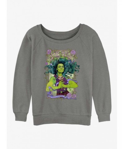 Marvel Hulk She-Hulk Nouveau Girls Slouchy Sweatshirt $10.04 Sweatshirts