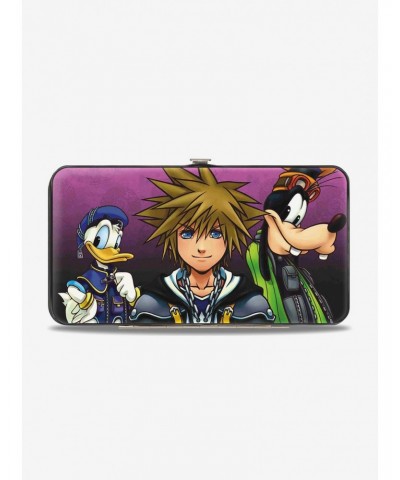 Disney Kingdom Hearts II Donald Sora Goofy Group Pose Symbols Hinged Wallet $9.82 Wallets