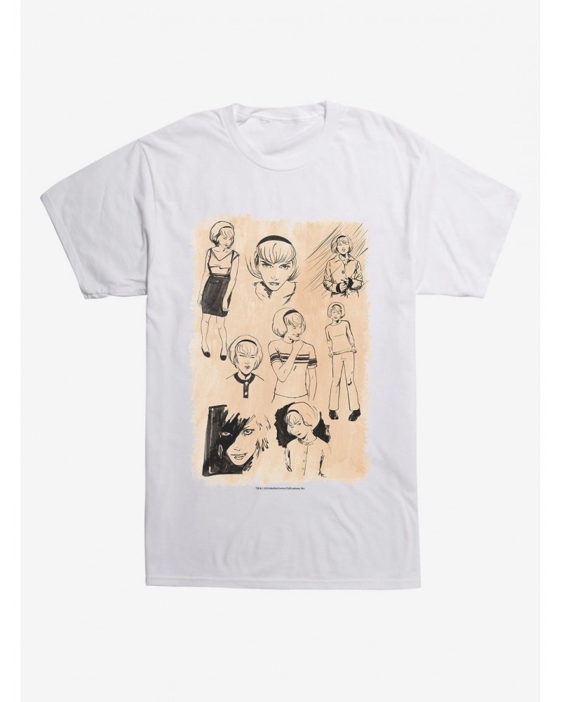 Chilling Adventures Of Sabrina Sketches White T-Shirt $7.65 T-Shirts