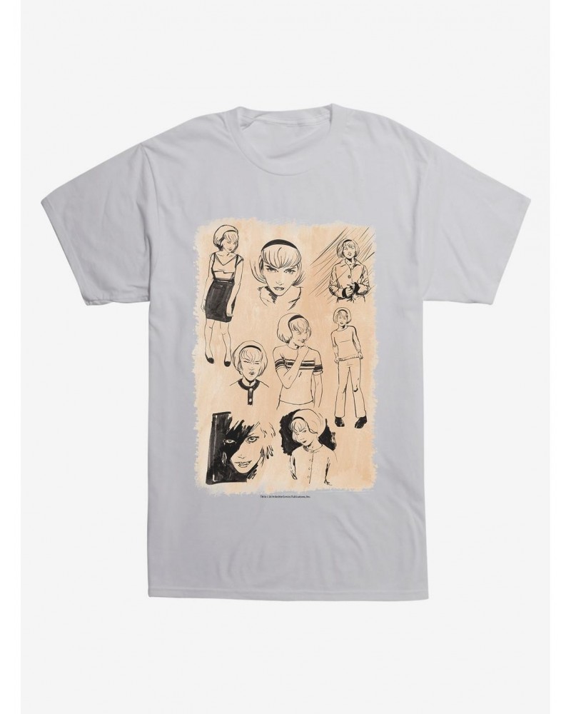 Chilling Adventures Of Sabrina Sketches White T-Shirt $7.65 T-Shirts